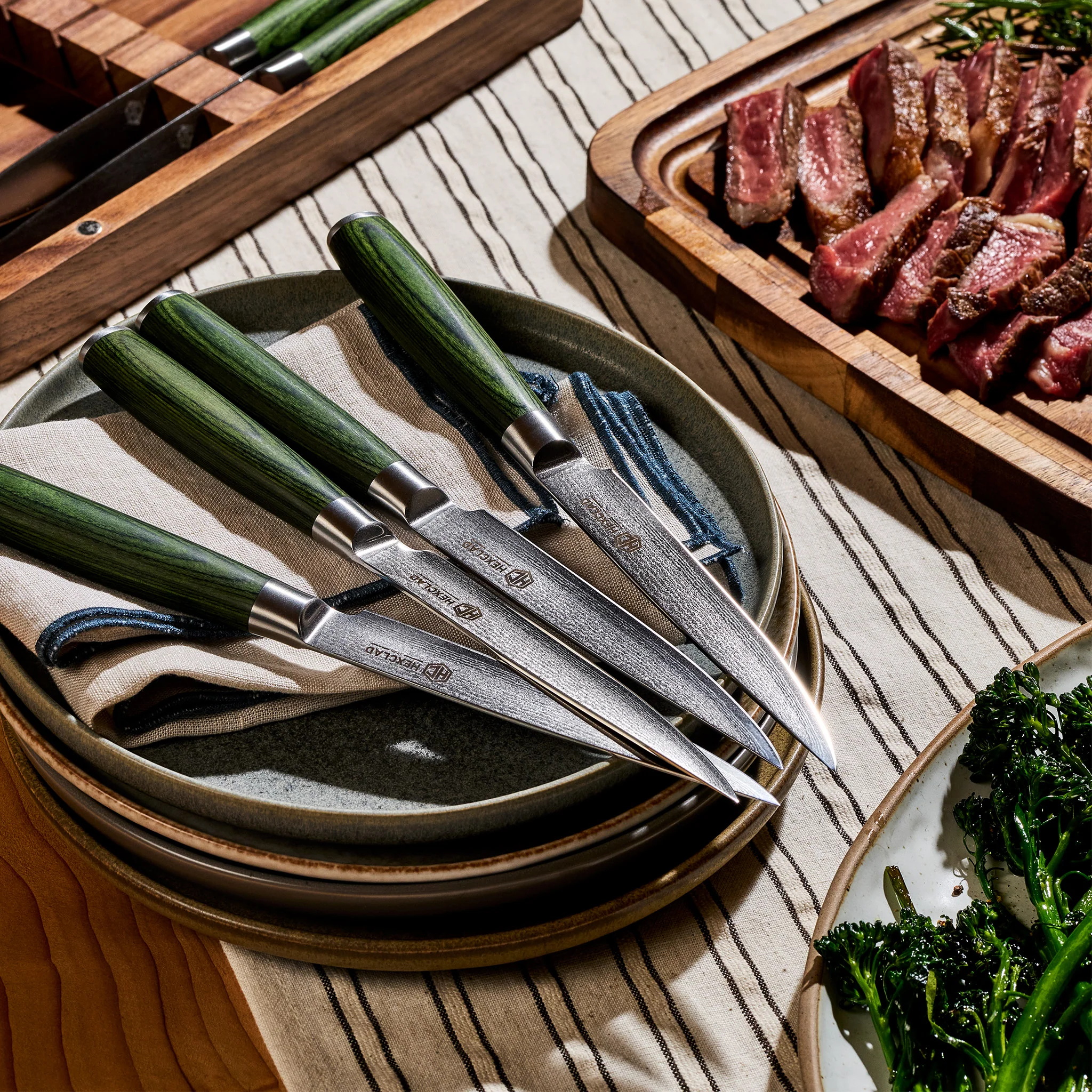 Damascus Steel Steak Knife Set, 8-pc - Image 2